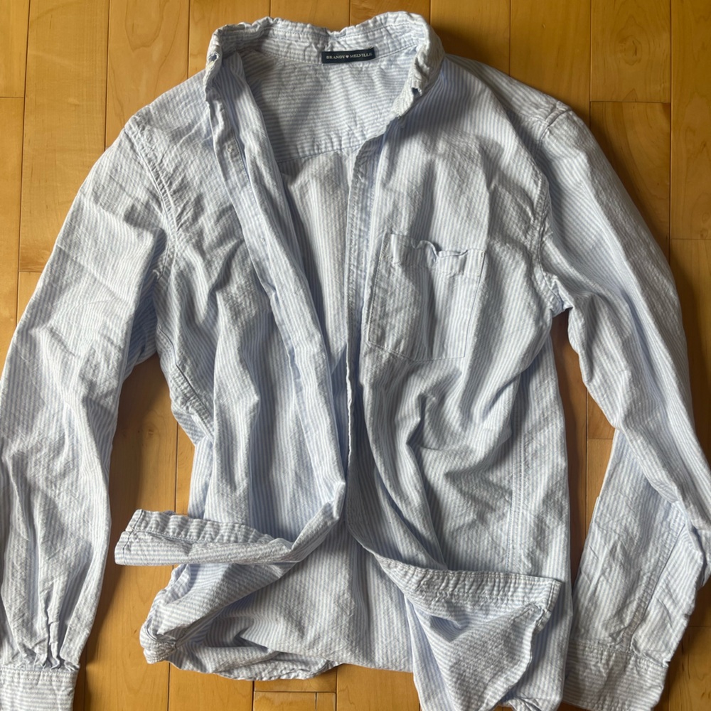 Brandy Melville Blue Striped Blouse